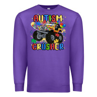 Purple autism crusher Premium Sweatshirt - MaliasSmallBusiness
