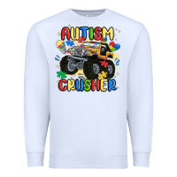 White autism crusher Premium Sweatshirt - MaliasSmallBusiness