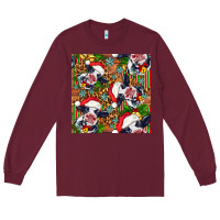 Burgundy christmas leopard cow Long Sleeve Tee - FaDigitalArtStudio