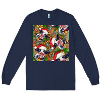 Navy christmas leopard cow Long Sleeve Tee - FaDigitalArtStudio