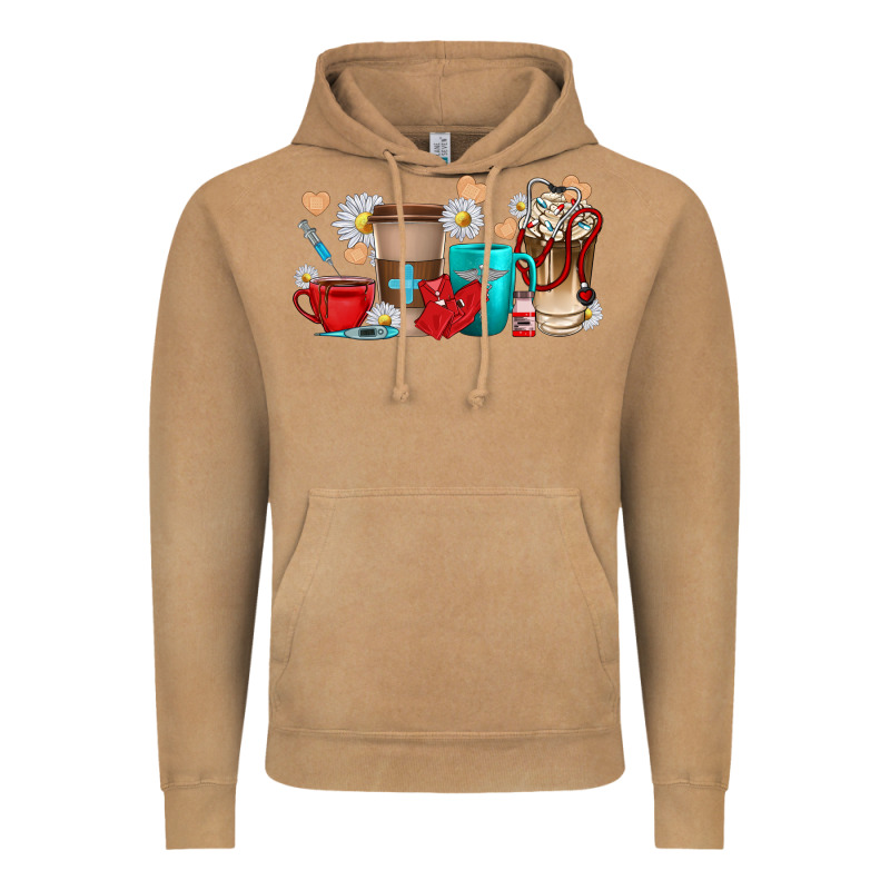 Nurse Coffee Cups Vintage Hoodie by texasbilliewilder | Teevron