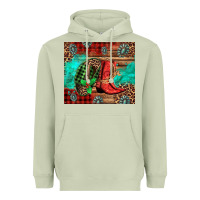 Matcha country boots and cowboy hat christmas Heavyweight Hoodie - Jasminsmagicworld