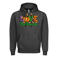 Charcoal Heather love halloween Zipper Hoodie - Artiststas