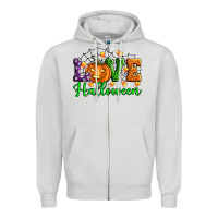 Dove Grey love halloween Zipper Hoodie - Artiststas