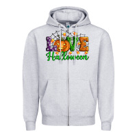 Heather Grey love halloween Zipper Hoodie - Artiststas
