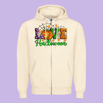 Love Halloween Zipper Hoodie Designed By Artiststas