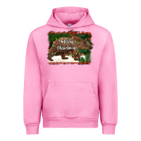 Fuchsia Pink merry christmas bear Urban Hoodie - BarkalooDesign