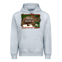 Heather Grey merry christmas bear Urban Hoodie - BarkalooDesign