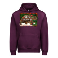 Mauve Wine merry christmas bear Urban Hoodie - BarkalooDesign