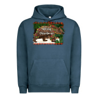 Pigment Midnight Navy merry christmas bear Urban Hoodie - BarkalooDesign