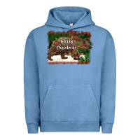 Pigment Pebble Blue merry christmas bear Urban Hoodie - BarkalooDesign