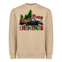 Mushroom merry christmas with black truck Heavyweight Sweatshirt - Zillion Design Studio