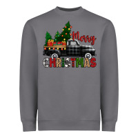 Storm merry christmas with black truck Heavyweight Sweatshirt - Zillion Design Studio