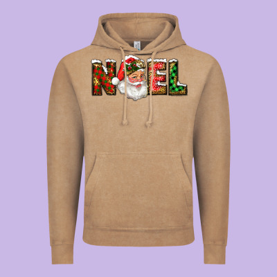 Vintage Hoodie Western Noel Santa Claus