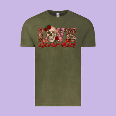 Love Never Dies Skull Vintage Tee Designed By Ranaportraitstore
