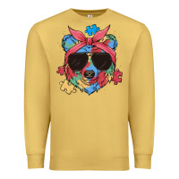 Antique Gold autism awareness bear Premium Sweatshirt - MaliasSmallBusiness