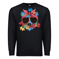 Black autism awareness bear Premium Sweatshirt - MaliasSmallBusiness