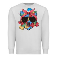 Dove Grey autism awareness bear Premium Sweatshirt - MaliasSmallBusiness