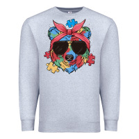 Heather Grey autism awareness bear Premium Sweatshirt - MaliasSmallBusiness
