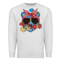 Oatmeal Heather autism awareness bear Premium Sweatshirt - MaliasSmallBusiness