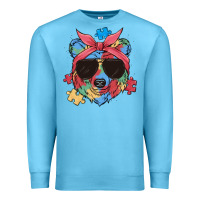 Ocean Blue autism awareness bear Premium Sweatshirt - MaliasSmallBusiness