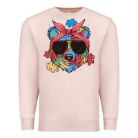Pale Pink autism awareness bear Premium Sweatshirt - MaliasSmallBusiness