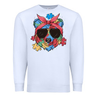 White autism awareness bear Premium Sweatshirt - MaliasSmallBusiness