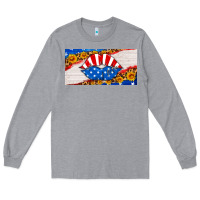 Heather Grey usa life license plate Long Sleeve Tee - HRA Design Shop