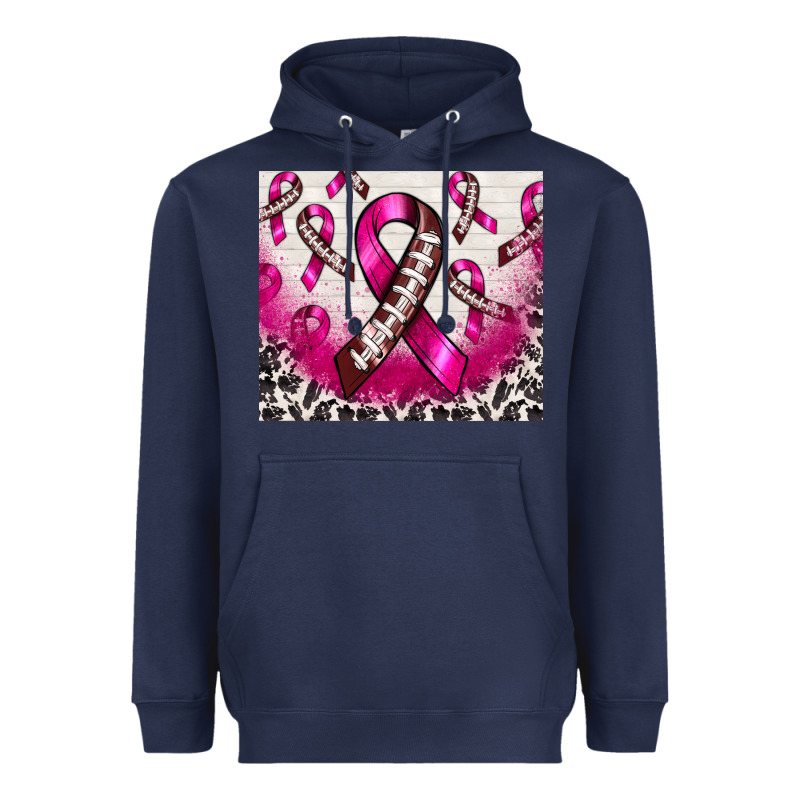 Breast Cancer American Football Ribbon Heavyweight Hoodie by NancyCooperArtShop | Teevron