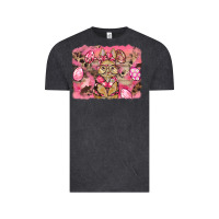 Vintage Black pink camouflage bunny background Vintage Tee - BarkalooDesign