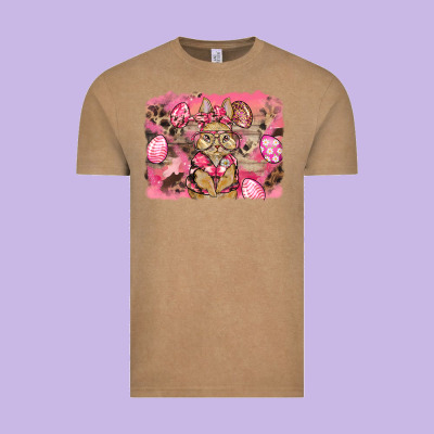 Pink Camouflage Bunny Background Vintage Tee Designed By Barkaloodesign