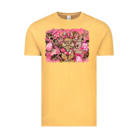 Vintage Mustard pink camouflage bunny background Vintage Tee - BarkalooDesign