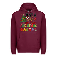 Burgundy just a girl who loves christmas Premium Hoodie - MaliasSmallBusiness