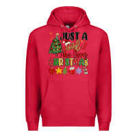 Cardinal just a girl who loves christmas Premium Hoodie - MaliasSmallBusiness