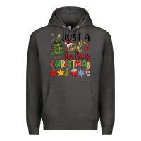 Charcoal Heather just a girl who loves christmas Premium Hoodie - MaliasSmallBusiness