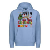 Colony Blue just a girl who loves christmas Premium Hoodie - MaliasSmallBusiness