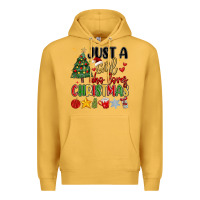 Mustard just a girl who loves christmas Premium Hoodie - MaliasSmallBusiness