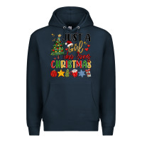 Navy just a girl who loves christmas Premium Hoodie - MaliasSmallBusiness