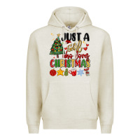 Oatmeal Heather just a girl who loves christmas Premium Hoodie - MaliasSmallBusiness