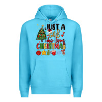 Ocean Blue just a girl who loves christmas Premium Hoodie - MaliasSmallBusiness