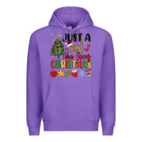 Purple just a girl who loves christmas Premium Hoodie - MaliasSmallBusiness