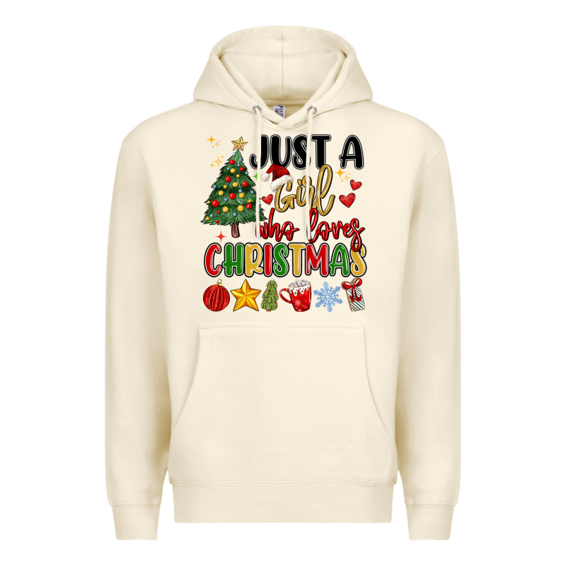 Just A Girl Who Loves Christmas Premium Hoodie by MaliasSmallBusiness | Teevron