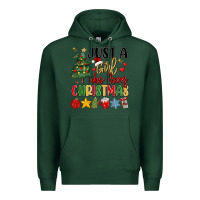 Sports Green just a girl who loves christmas Premium Hoodie - MaliasSmallBusiness