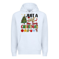 White just a girl who loves christmas Premium Hoodie - MaliasSmallBusiness