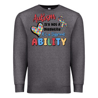 Charcoal Heather autism it's not a disability it's a different abil Premium Sweatshirt - MaliasSmallBusiness