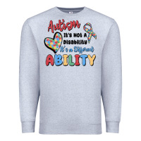 Heather Grey autism it's not a disability it's a different abil Premium Sweatshirt - MaliasSmallBusiness