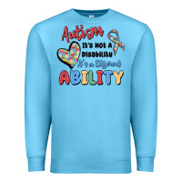 Ocean Blue autism it's not a disability it's a different abil Premium Sweatshirt - MaliasSmallBusiness