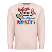 Pale Pink autism it's not a disability it's a different abil Premium Sweatshirt - MaliasSmallBusiness
