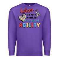 Purple autism it's not a disability it's a different abil Premium Sweatshirt - MaliasSmallBusiness