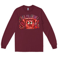 Burgundy call me never Long Sleeve Tee - RacoonDesign